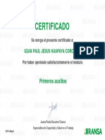 Certificado Primeros Auxilios