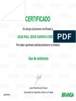 Certificado Uso de Extintores