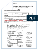 Prueba Diagnostico Lenguaje Jueves 10 de Marzo 2022