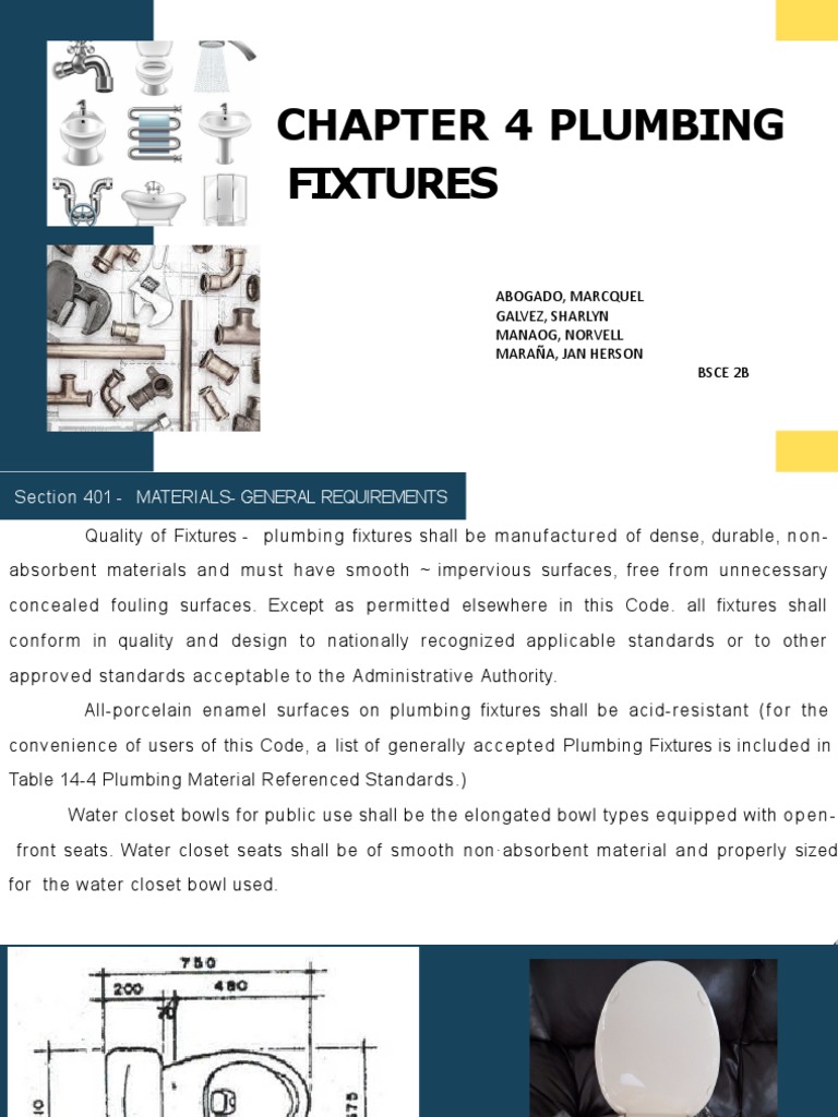 Plumbing Fixtures and Standards Overview | PDF | Technology & Engineering