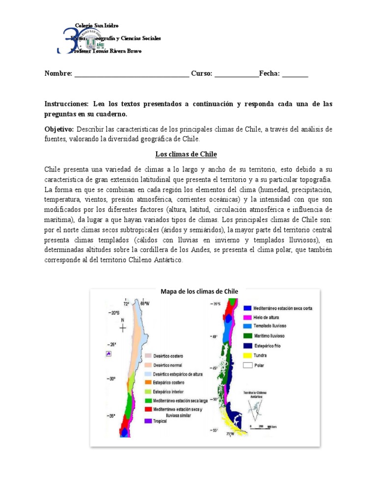 Climas de Chile: Variedad y Características | PDF | Clima | Clima templado