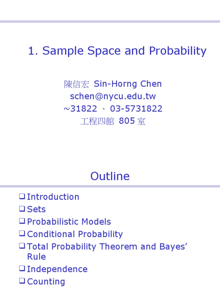Total Probability and Sample Spaces | PDF | Set (Mathematics) | Probability