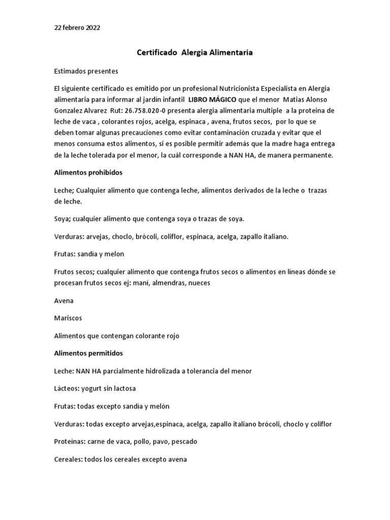 Cartel De Alergias Alimentarias – 3 Tamaños Para Restaurante, Café, Pub O BAR – Cumple Normativa
