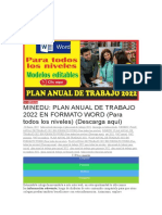 Minedu: Plan Anual de Trabajo 2022 en Formato Word (Para Todos Los Niveles) (Descarga Aquí)