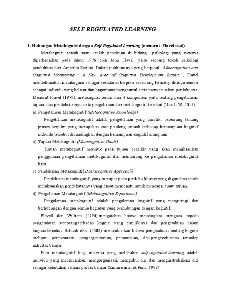 Karakteristik Self Regulated Learning | PDF