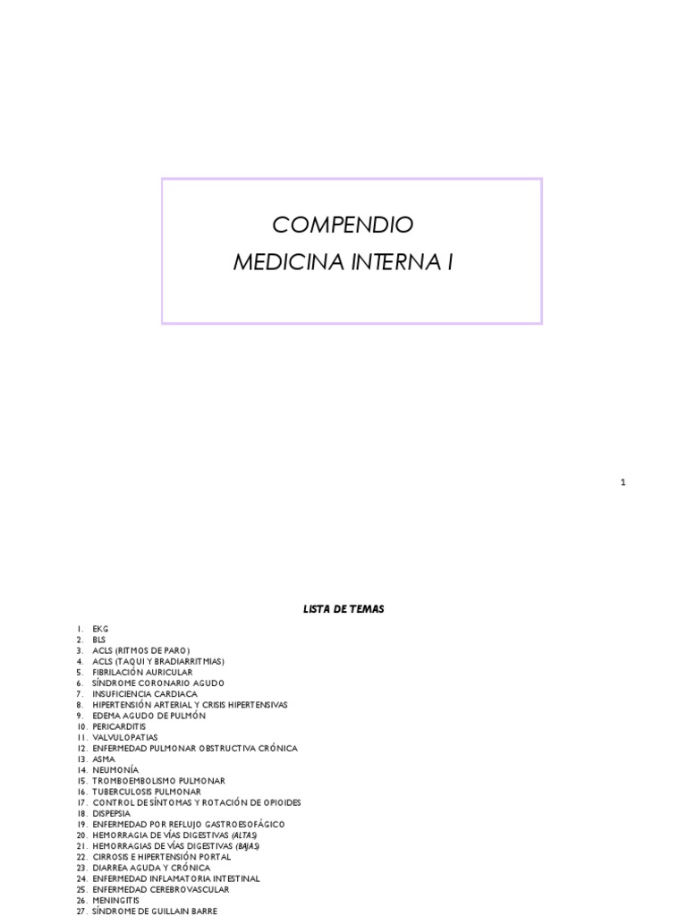 Compendio Medicina Interna 1 Final | PDF