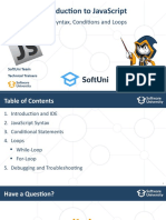 Basic Syntax, Conditions and Loops: Introduction To Javascript