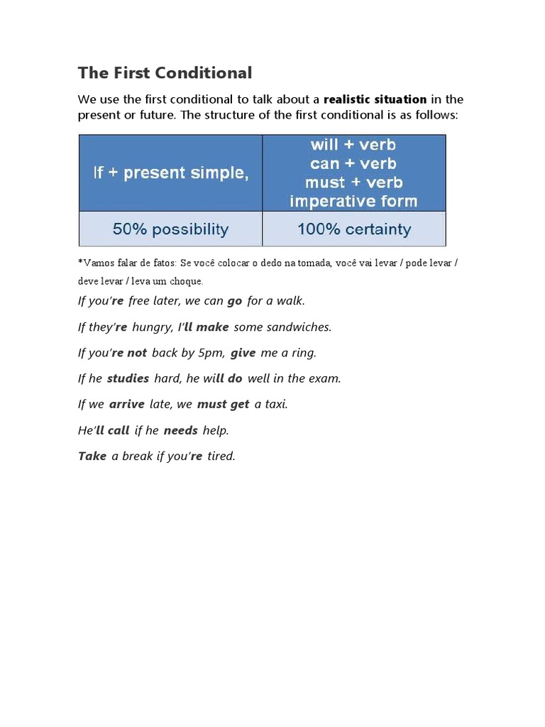 The 1st, 2nd, 3rd Conditional | PDF
