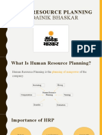 Human Resource Planning at Dainik Bhaskar
