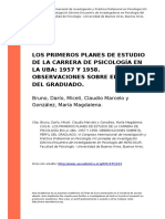 Bruno, Dario, Miceli, Claudio Marcelo (..) (2014) - LOS PRIMEROS PLANES DE ESTUDIO DE LA CARRERA DE PSICOLOGIA EN LA UBA 1957 Y 1958. OBSE (..)