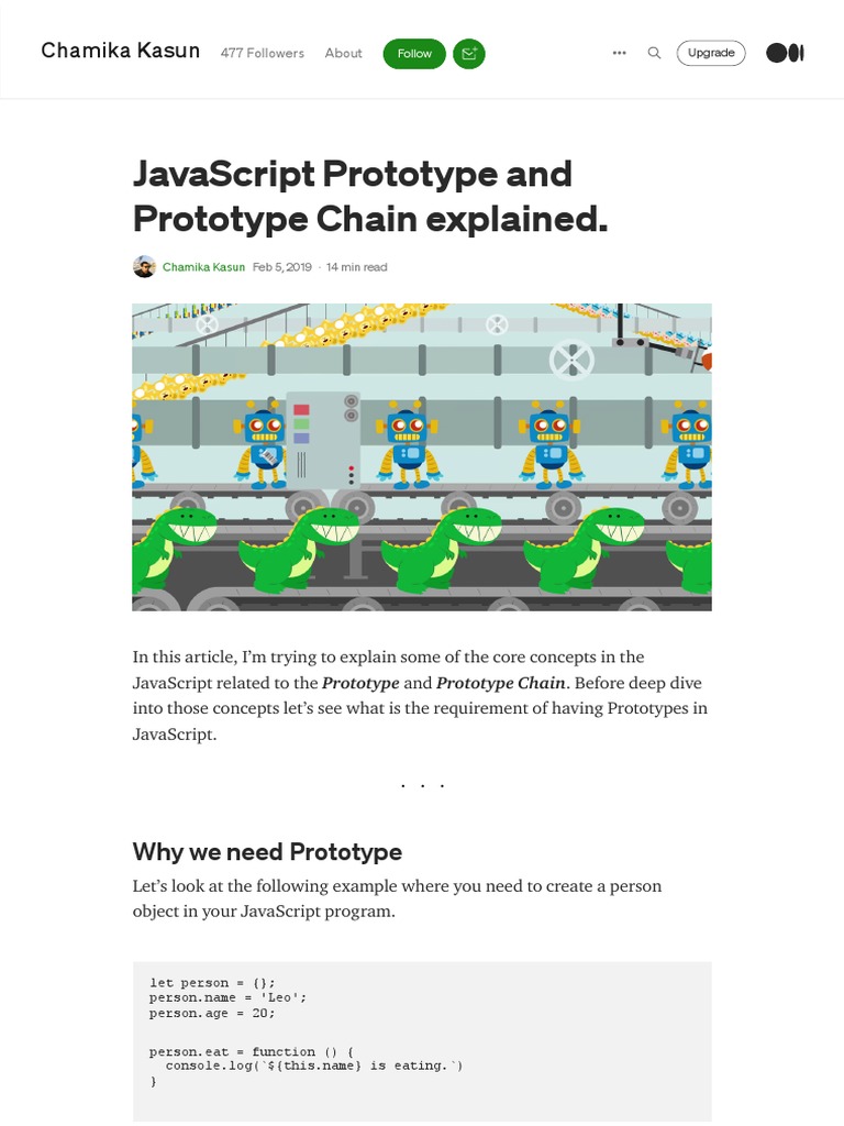JavaScript Prototype and Prototype Chain Explained. by Chamika Kasun