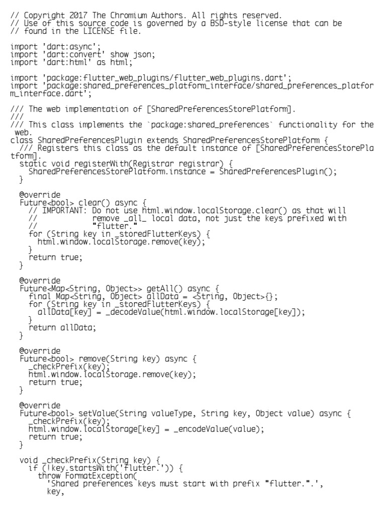 Shared Preferences Web - Dart | PDF | Internet & Web | World Wide Web