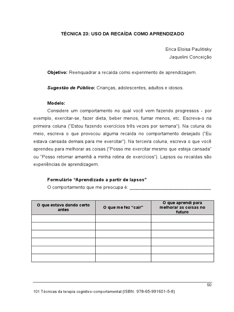 Reenquadrando a Recaída como Aprendizado | PDF