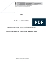 Contratación Analista Seguimiento Inversión Pública