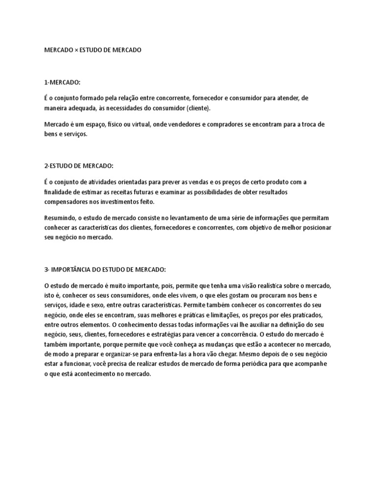 A Relação entre Mercado e Estudo de Mercado: Entendendo como o Estudo ...