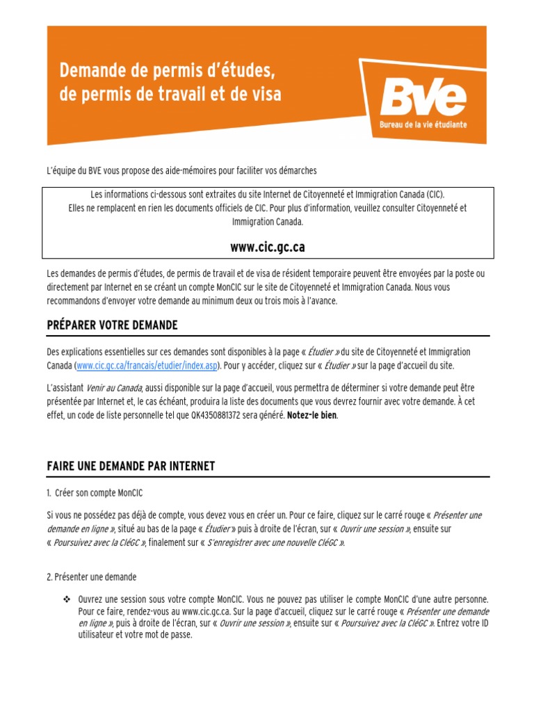 Demande de permis et visa Canada | PDF | Visa Inc. | Canada