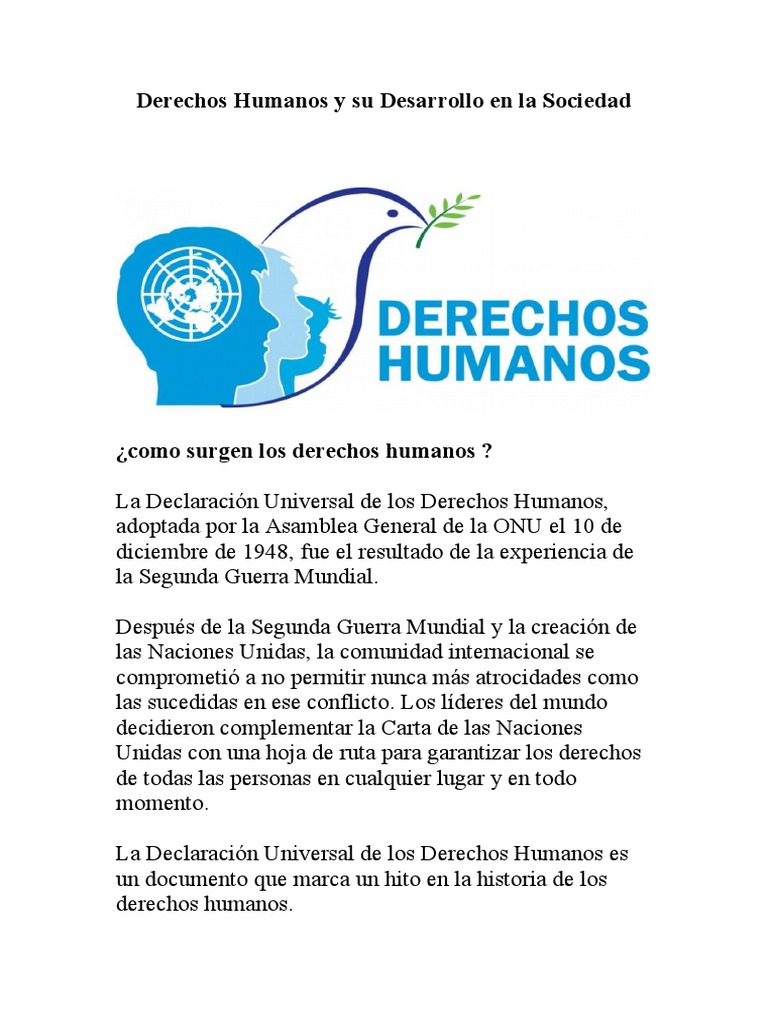 Derechos Humanos y Su Desarrollo en La Sociedad | PDF | Gobierno ...