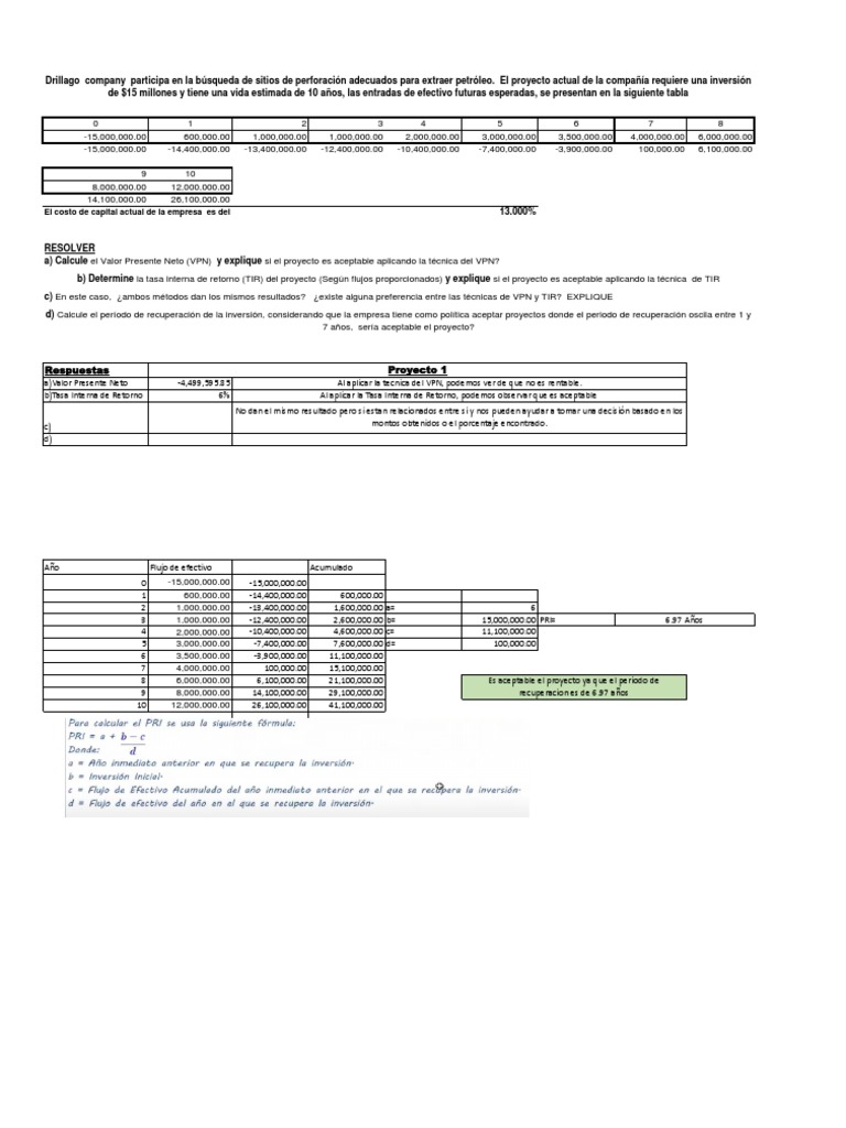 Ejercicio Valor Del Dinero en El Tiempo | PDF | Tasa interna de retorno ...