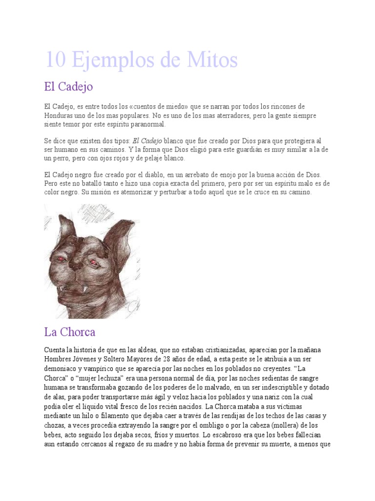 10 Ejemplos De Mitos Cortos
