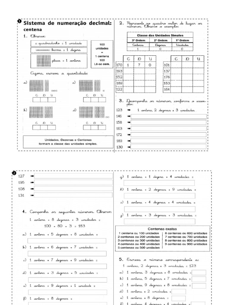 Atividade Sistema de Numeração Decimal | PDF