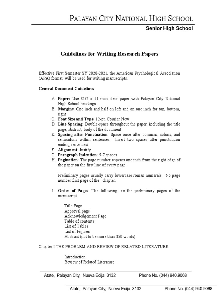 guidelines for research paper pdf