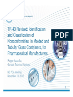TR-43 Revised: Identification and Classification of Nonconformities in Molded and Tubular Glass Containers, For Pharmaceutical Manufacturers