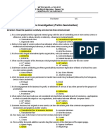 Organized Crime Investigation (Prelim Examination) : Last Name First Name M.I