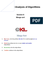 Design and Analysis of Algorithms: Session-6 Merge Sort