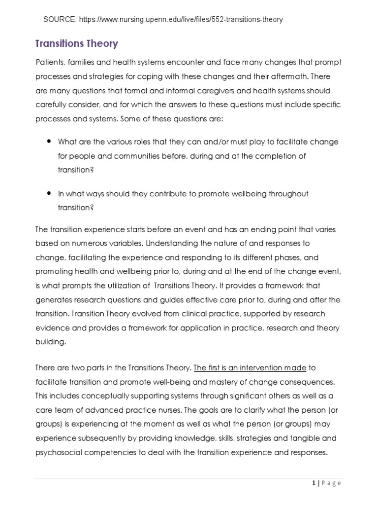 TRANSITIONS IN NURSING TEXTBOOK intelligence overview
