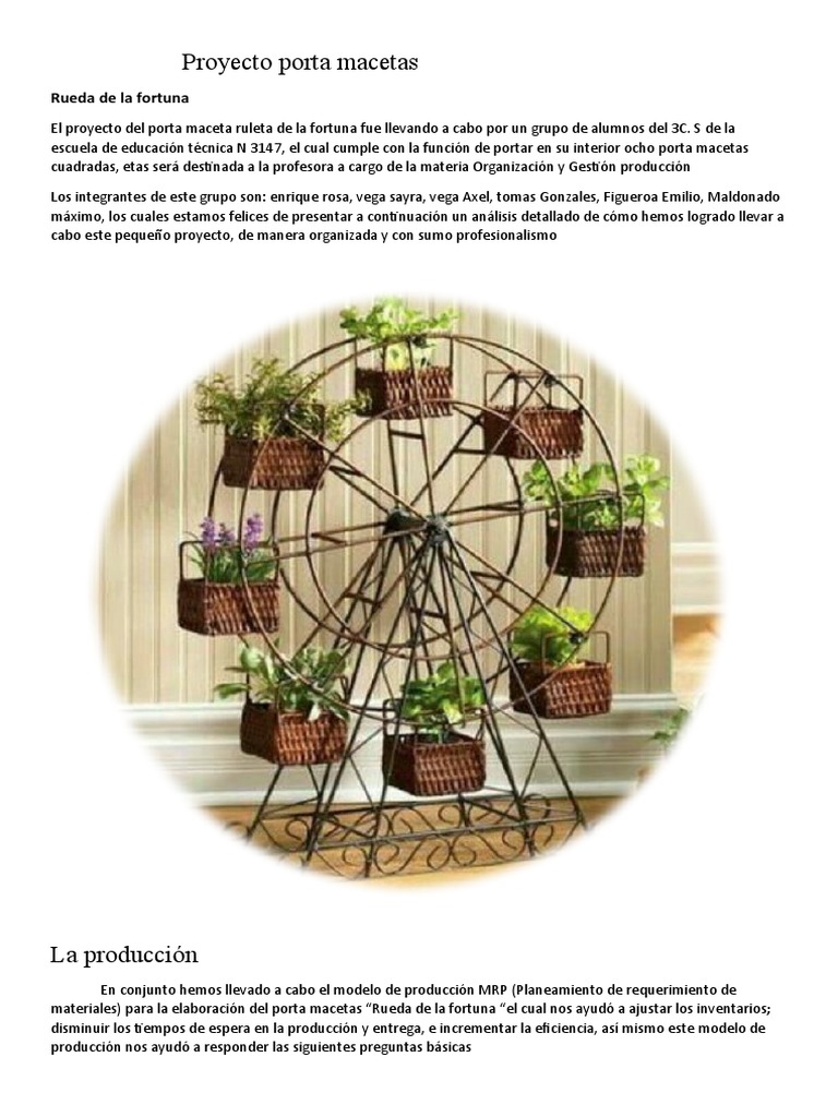 Proyecto Porta Macetas | PDF