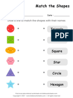 Match The Shapes Worksheet