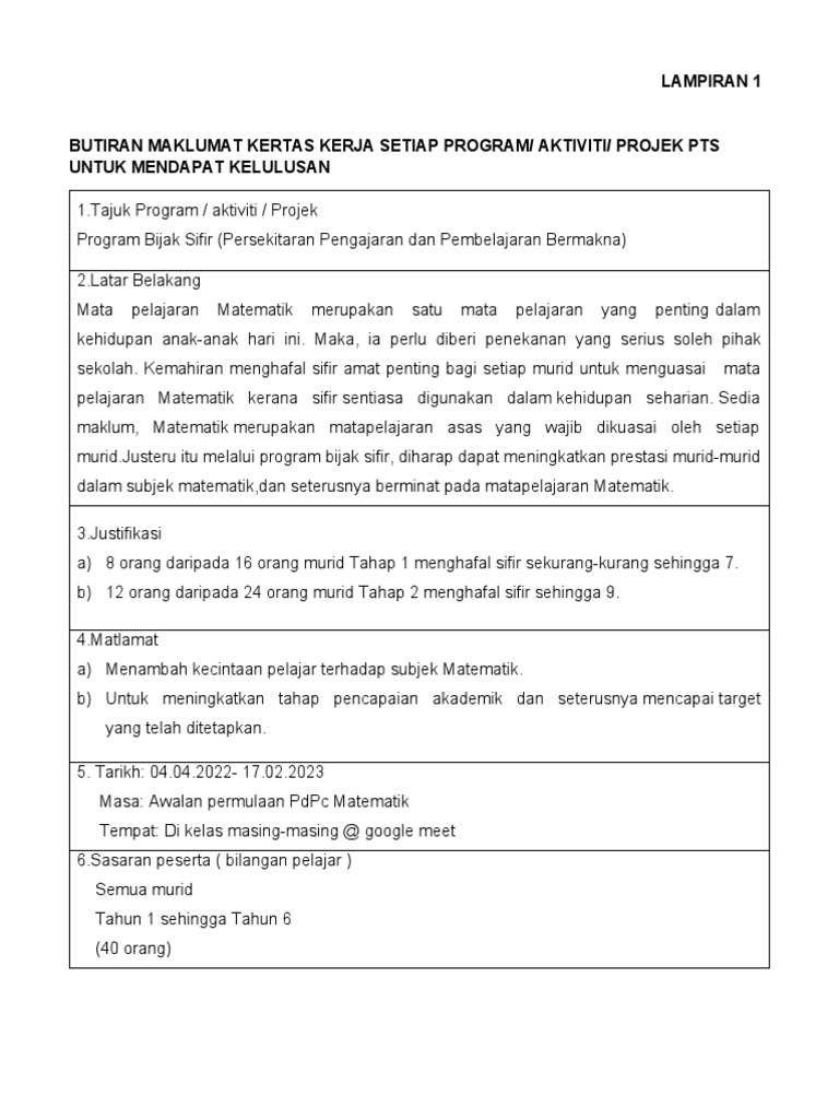 Kertas Kerja Bijak Sifir Pdf