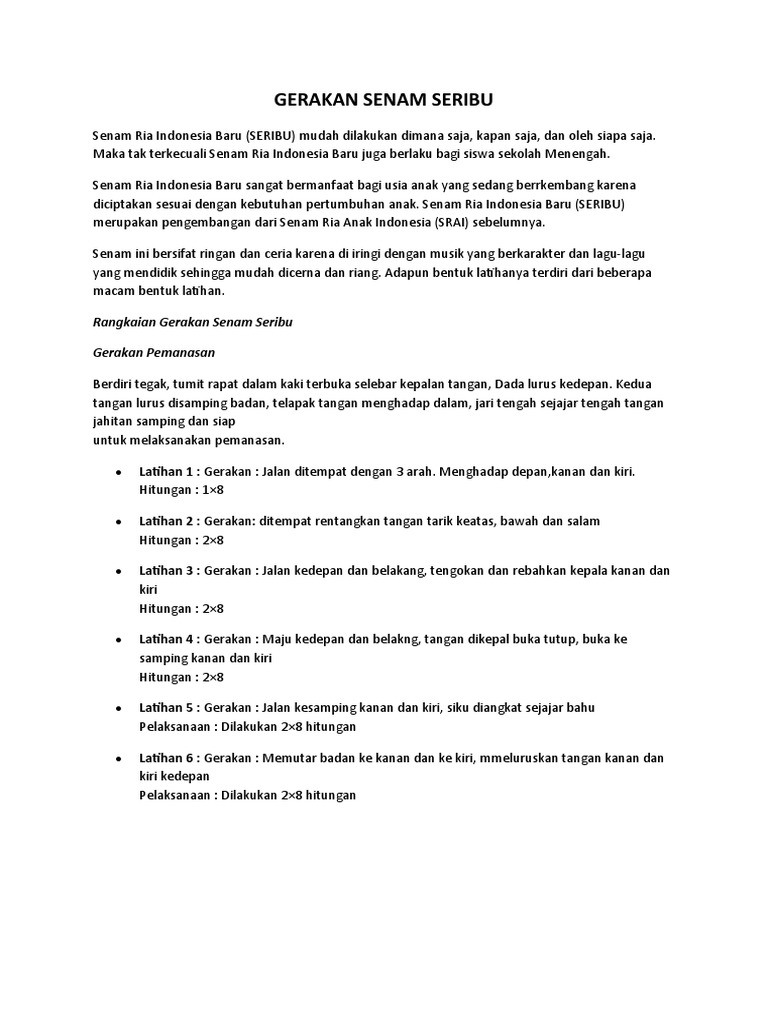 Gerakan Senam Seribu PDF