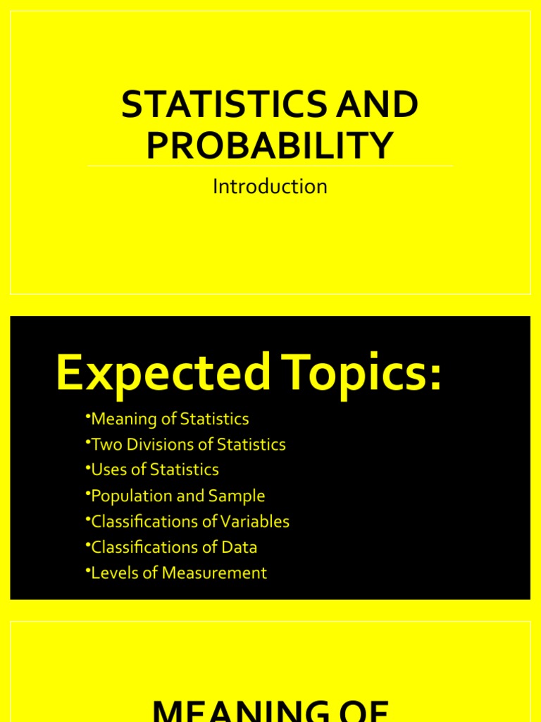 Introduction to Statistics and Probability | PDF | Statistics | Level ...
