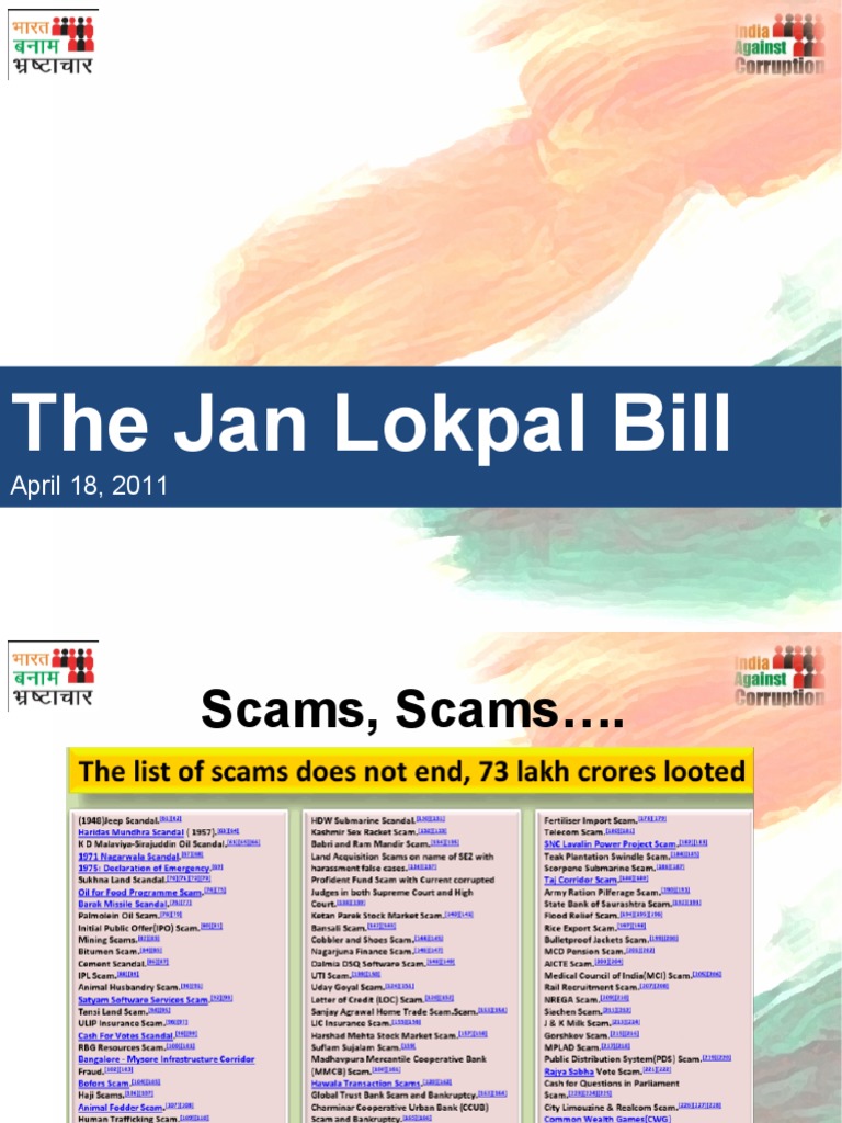 The Jan Lokpal Bill Presentation Politics Of India Government Of India