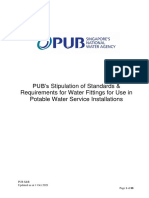 PUBStipulationof Standards Requirementsfor Water Fittings