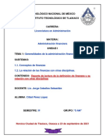 Reporte de Lectura de La Definición de Finanzas y Su Relación Con Otras