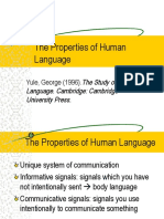 The Properties of Human Language