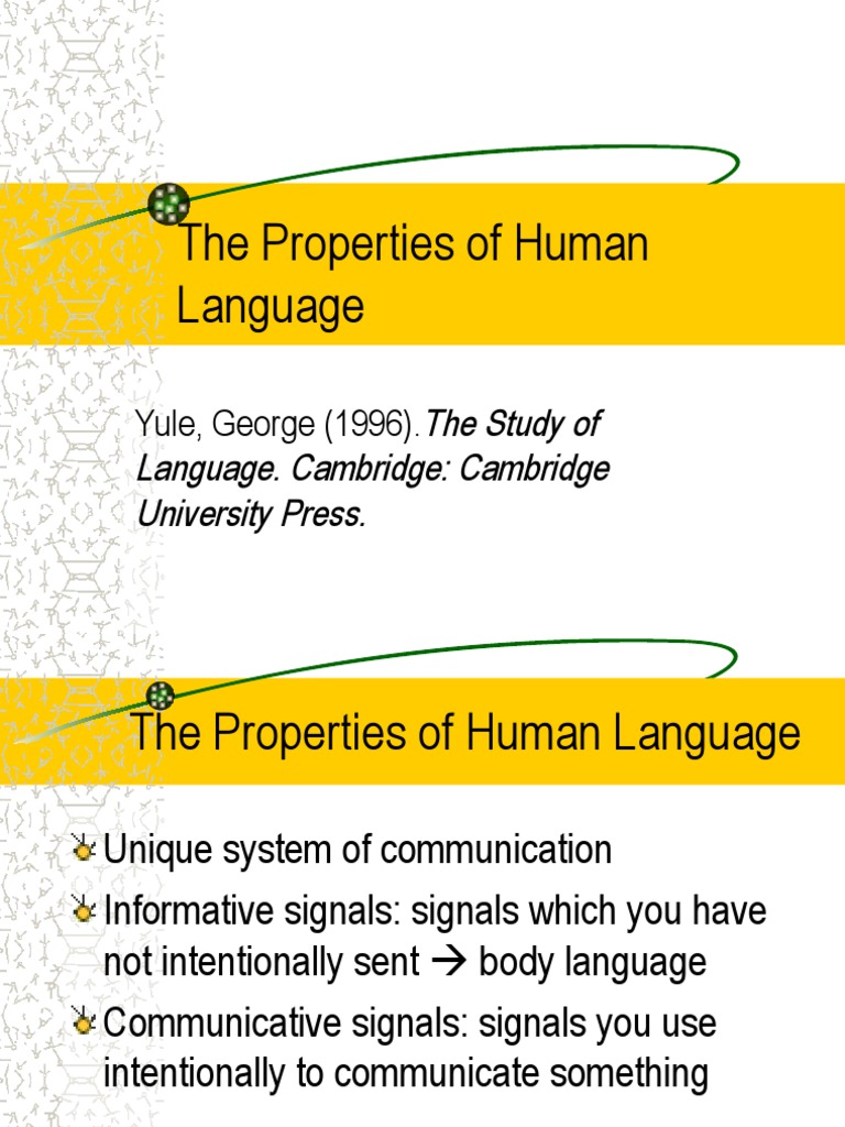 Key Features of Human Language | PDF | Social Science | Language Arts ...