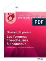 2022-03-08_Dossier de Presse_les Femmes Chercheuses à l'Honneur