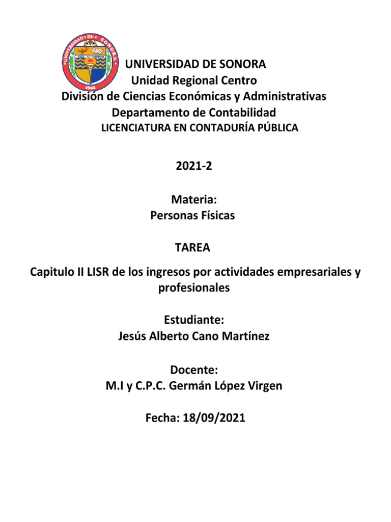 Ingresos y Deducciones ISR Personas Físicas | PDF | Impuesto sobre la ...