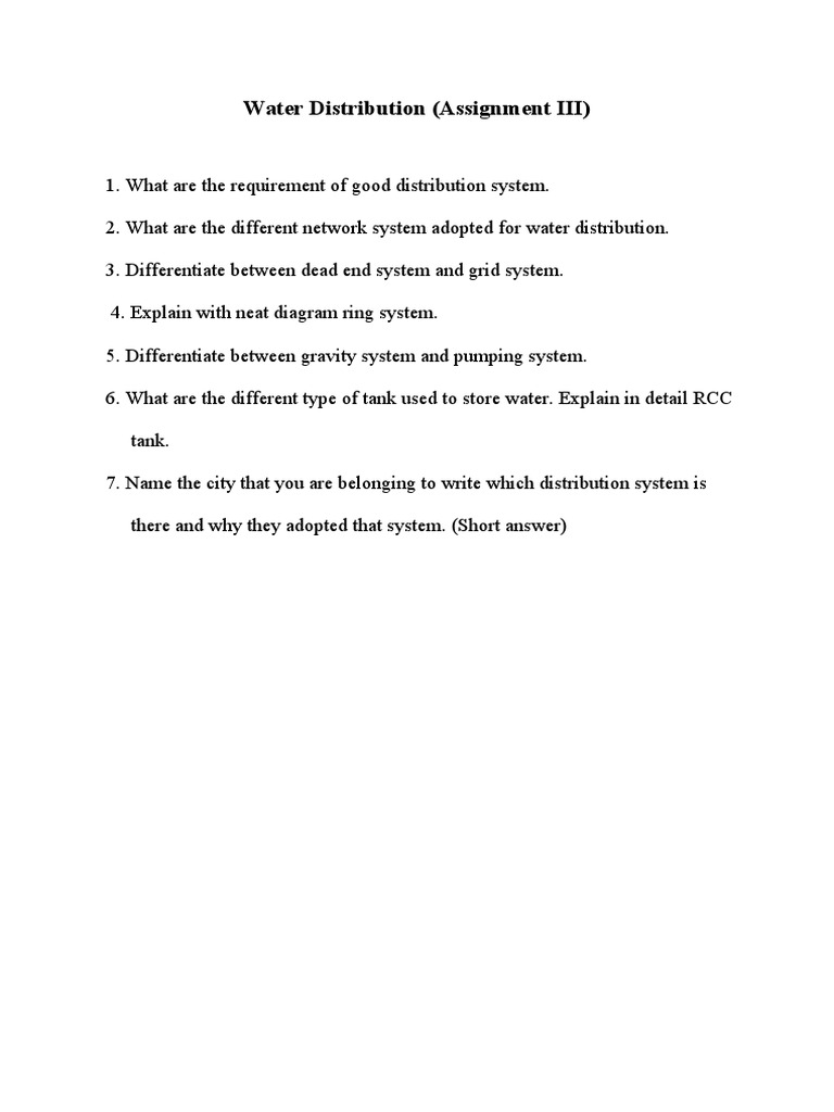 Ring System in Water Distribution | PDF