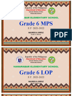 Grade 6 MPS: Namarabar Elementary School