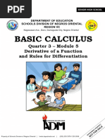 Basic Calculus: Quarter 3 - Module 5 Derivative of A Function and Rules For Differentiation