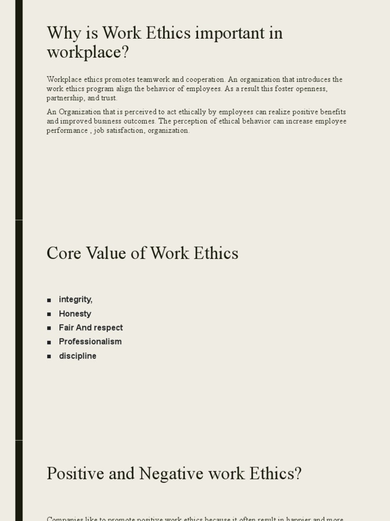 Importance of Workplace Ethics | PDF