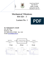 Mechanical Vibrations: 804 420 - 3 Lecture No. 1