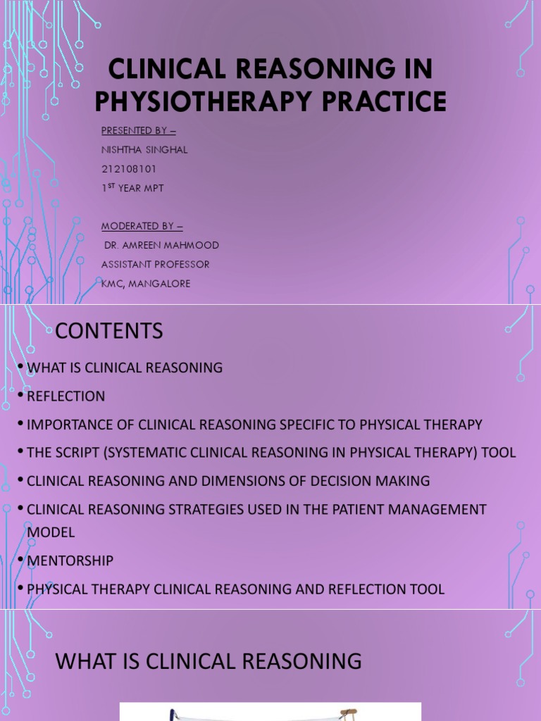 Clinical Reasoning in Physiotherapy Practice Presentation | PDF