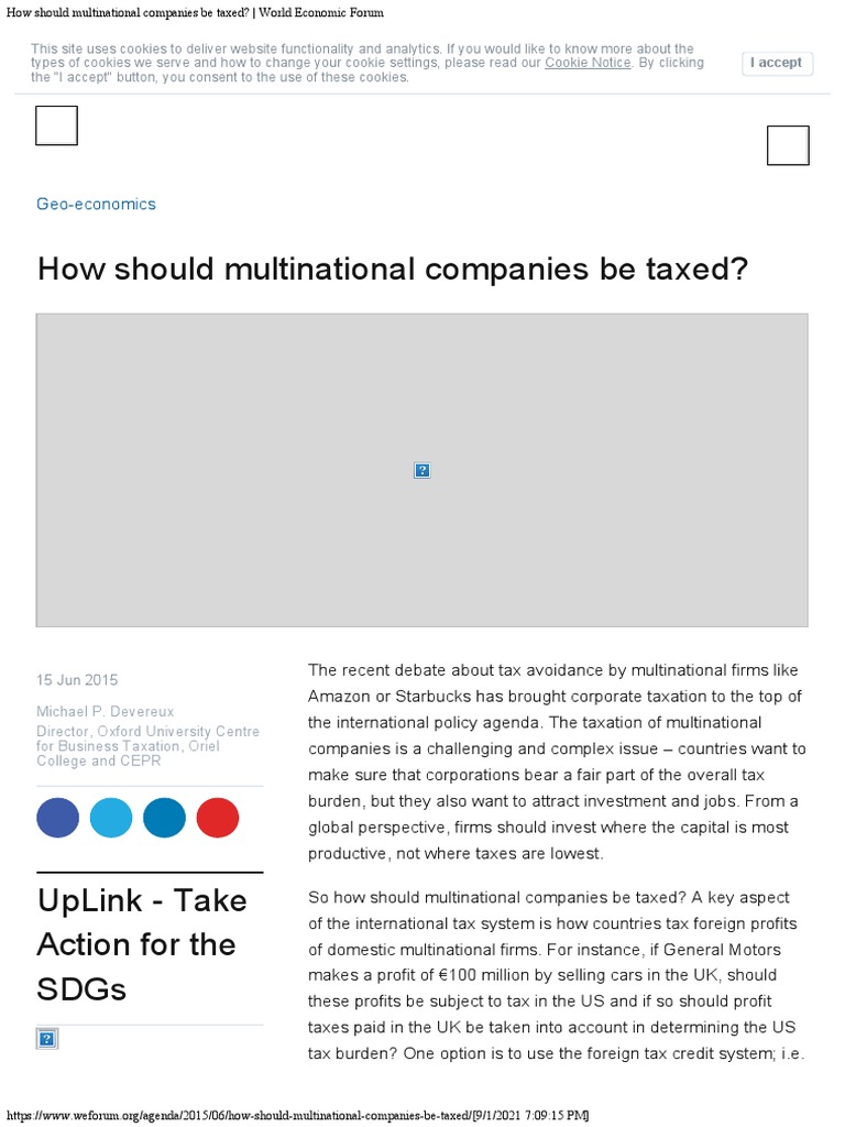 How Should Multinational Companies Be Taxed World Economic Forum PDF