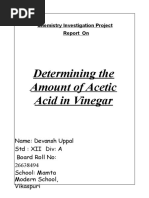 Determining The Amount of Acetic Acid in Vinegar: Chemistry Investigation Project Report On