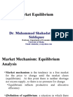 Market Equilibrium: Dr. Muhammad Shahadat Hossain Siddiquee